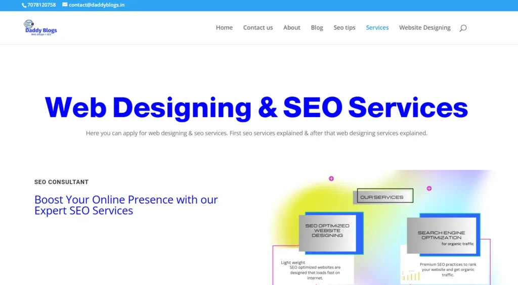 website service page example